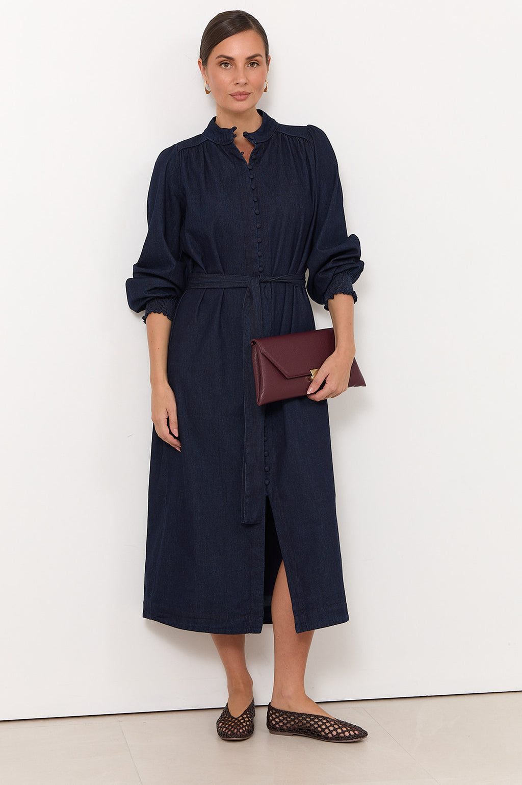 Lilian Lightweight Denim Midi Dress