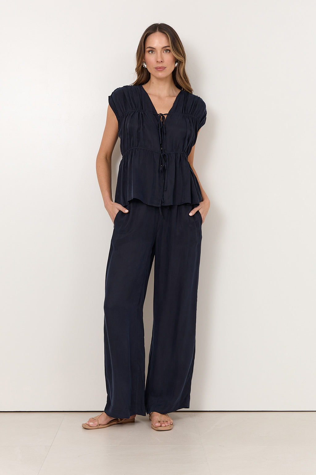 Lorna Cupro Pants Navy