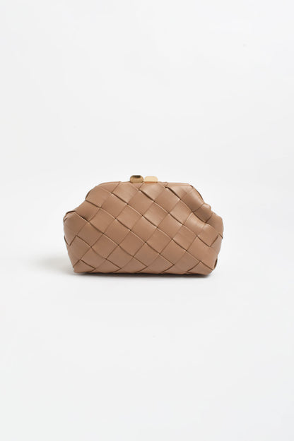 Amelia Weave Clutch Camel