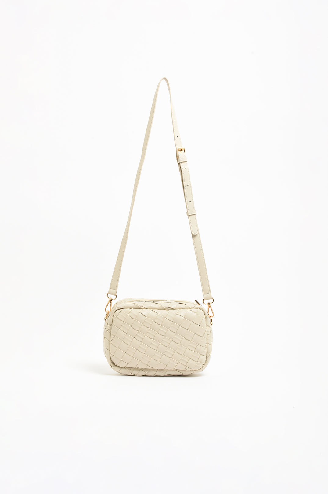 Wide Weave Crossbody Bag Stone