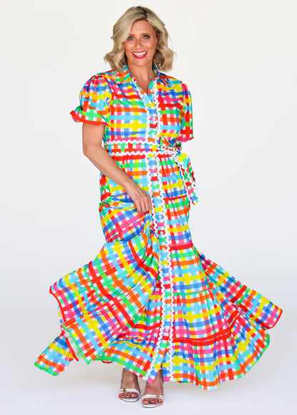 Alice Dress Neon Check