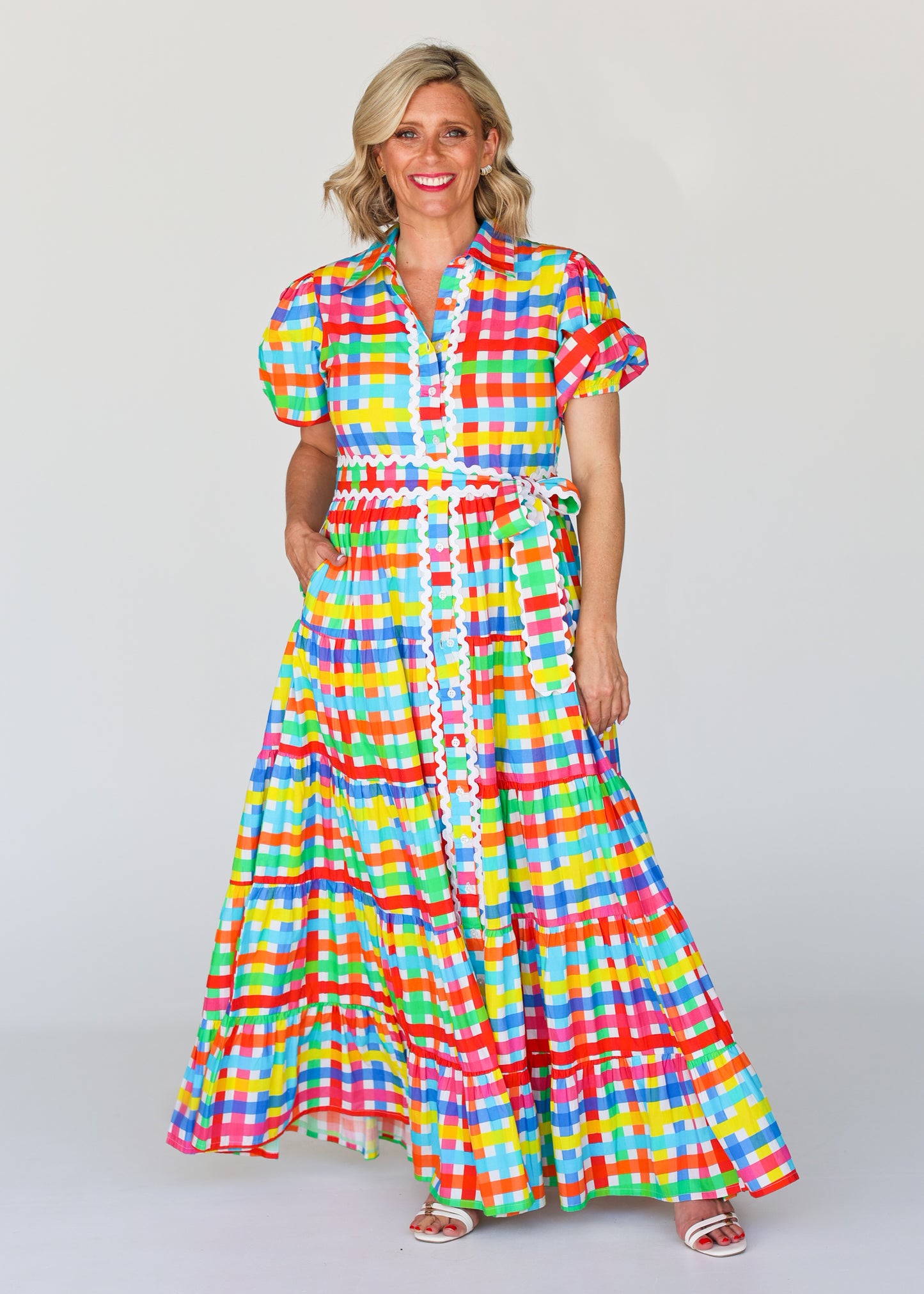 Alice Dress Neon Check