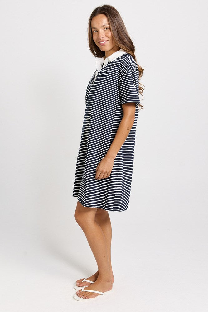 Freddy Polo Dress Navy/White