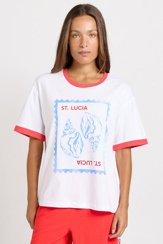 Relax Boxy Tee St Lucia Print