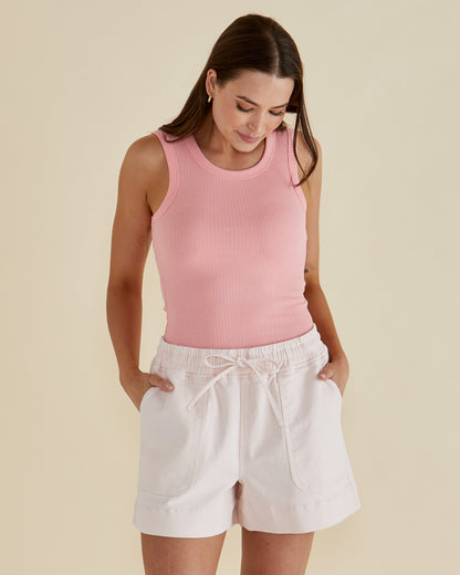 Francis Rib Tank Peach