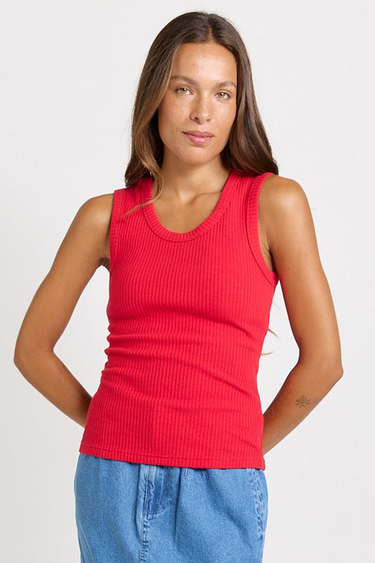 Francis  Rib Tank Red