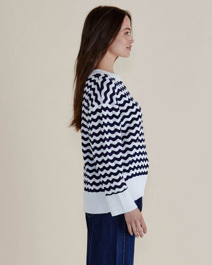 Ember Knit Jumper Navy/White