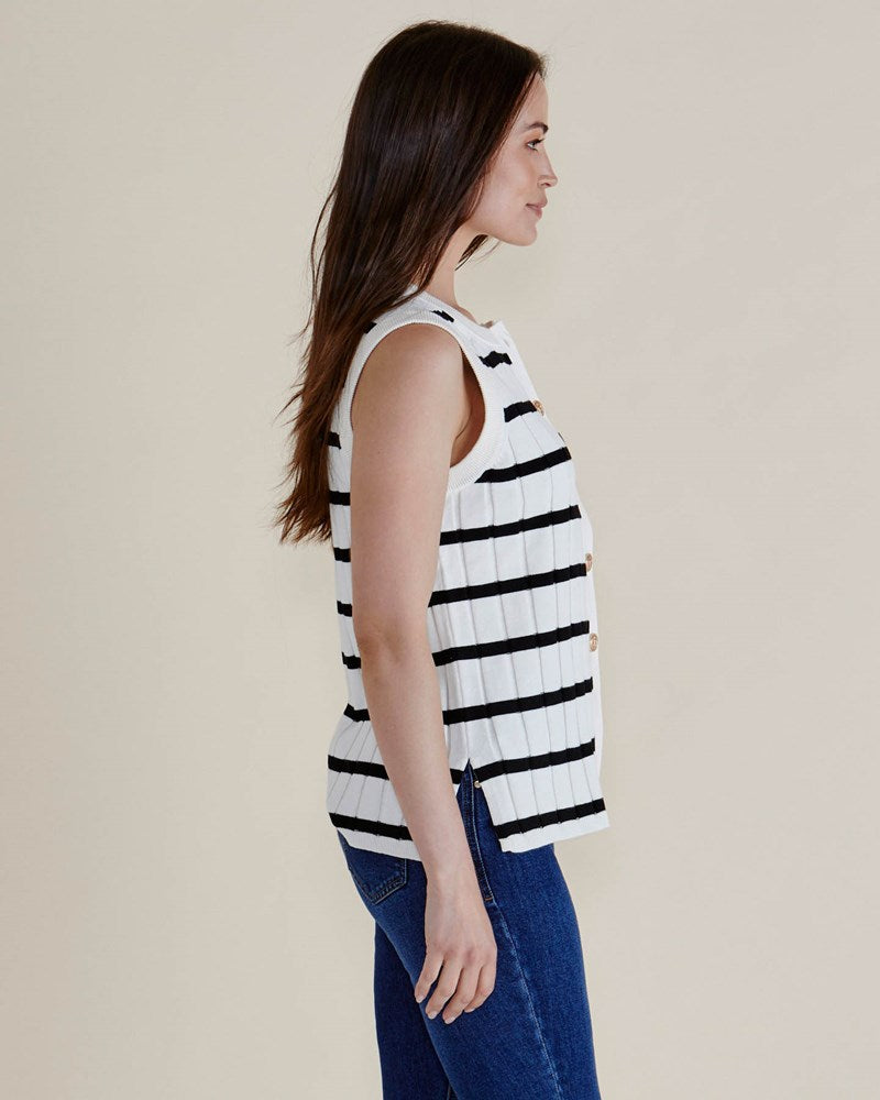 Nicollete Knit Vest Black/White