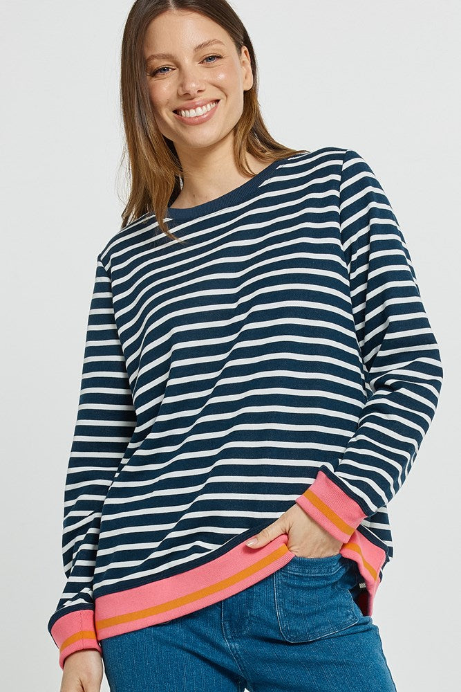 Tyra Sweat Navy/White Stripe