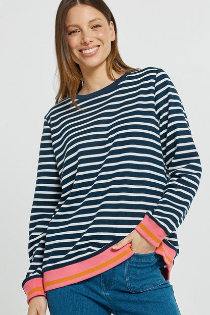 Tyra Sweat Navy/White Stripe