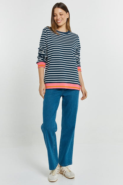 Tyra Sweat Navy/White Stripe