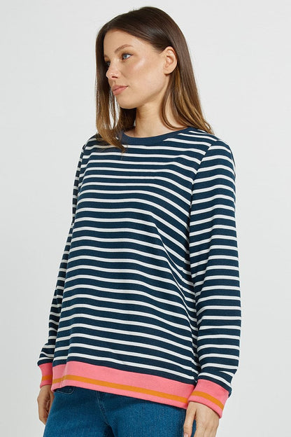 Tyra Sweat Navy/White Stripe