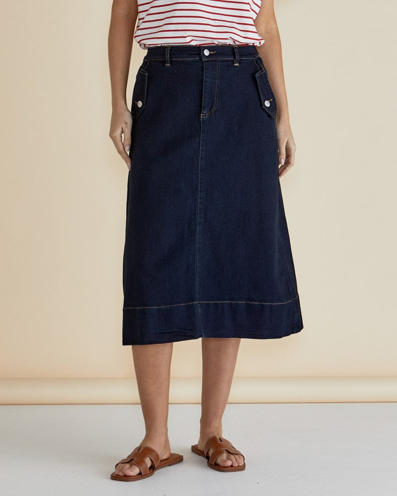 Astra Denim Skirt Ink