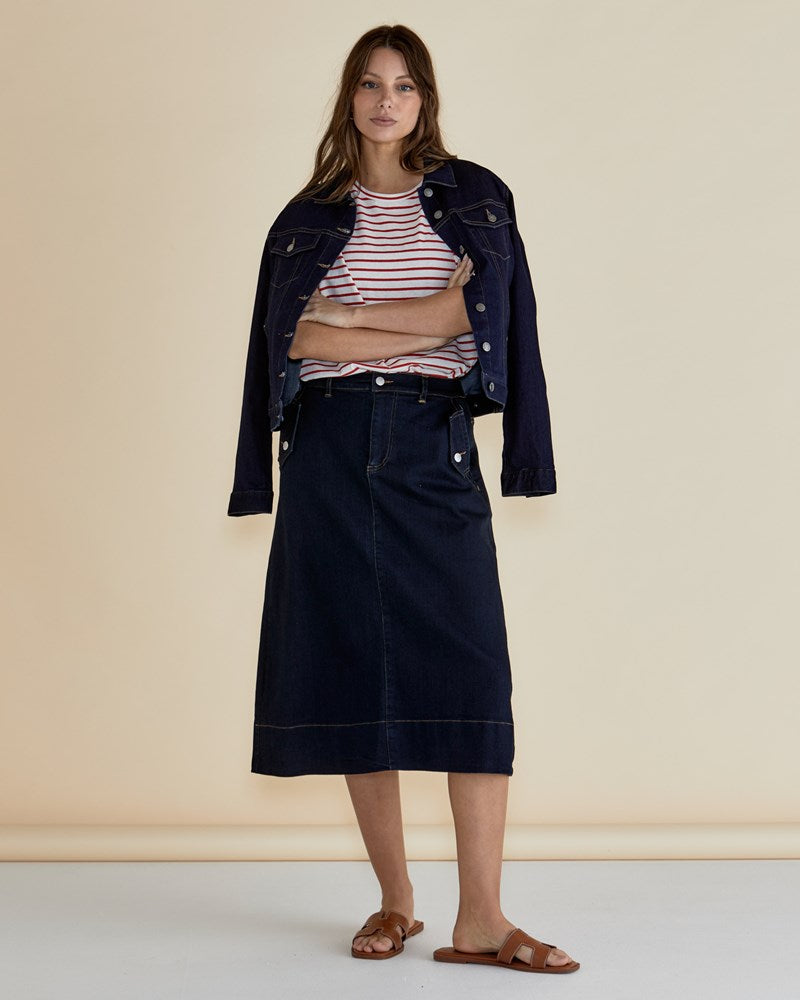 Astra Denim Skirt Ink