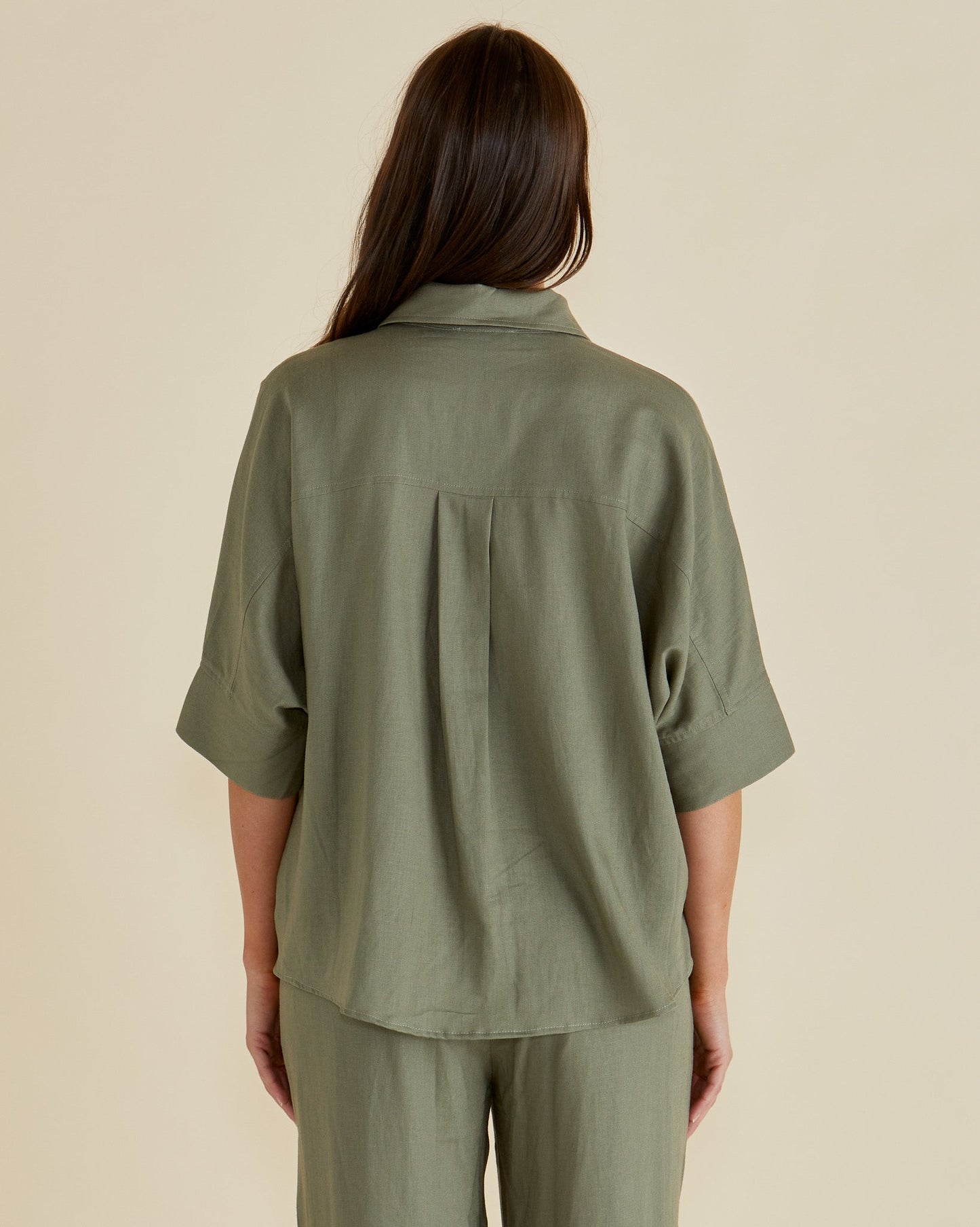 Linwood Linen Shirt Olive Green