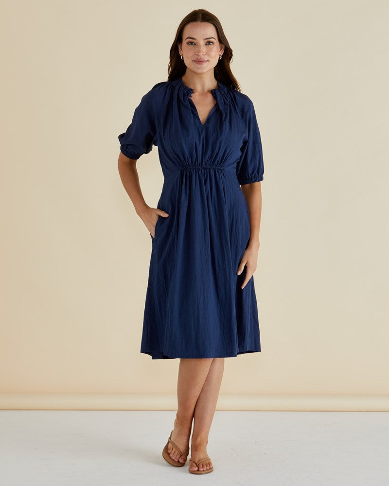 Emery Dress Navy Blue