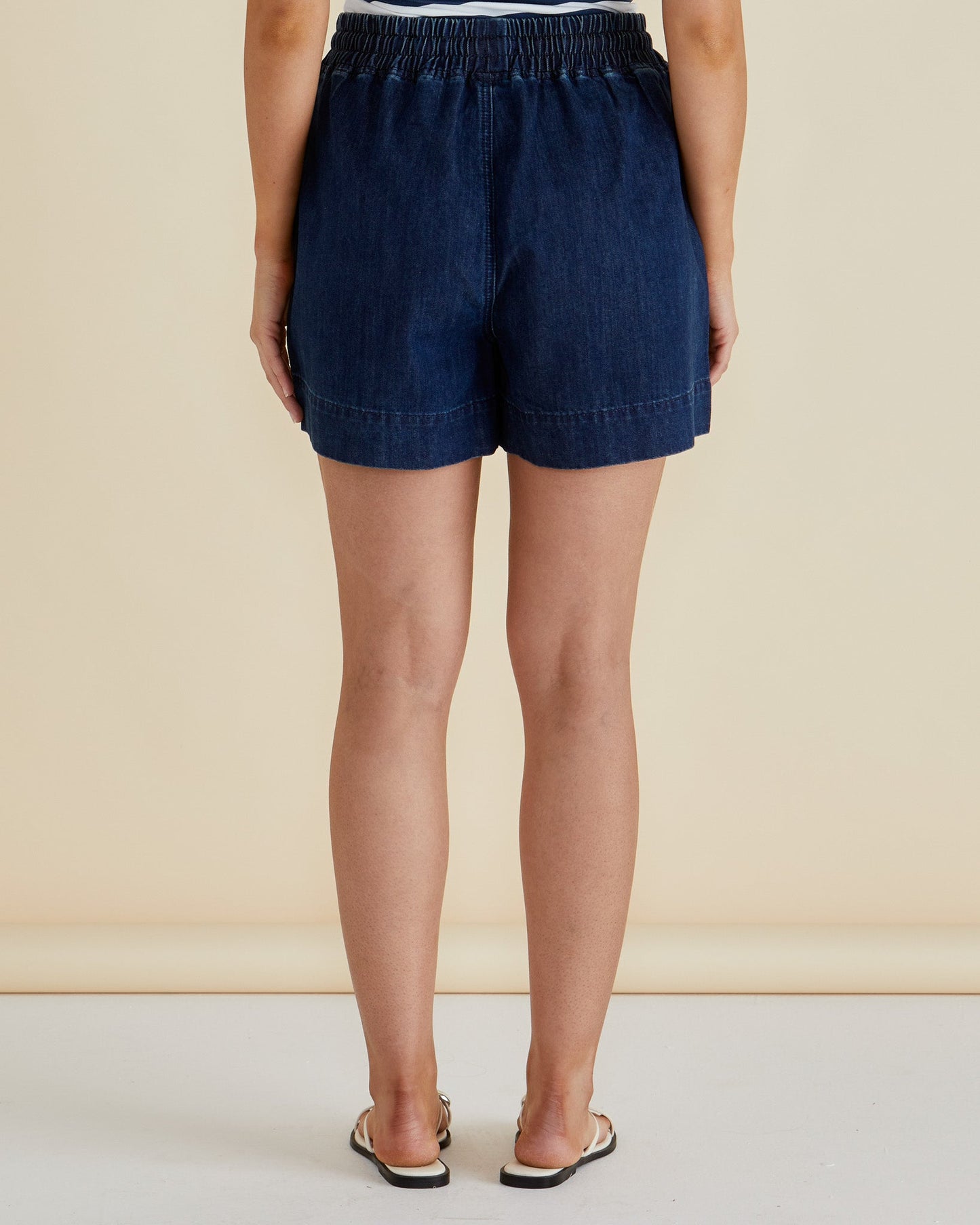 Relaxed Denim Shorts Dark Denim
