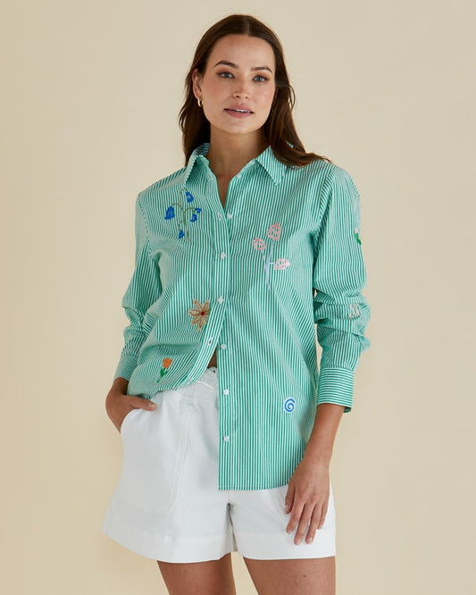 Kimmie Floral Shirt Green