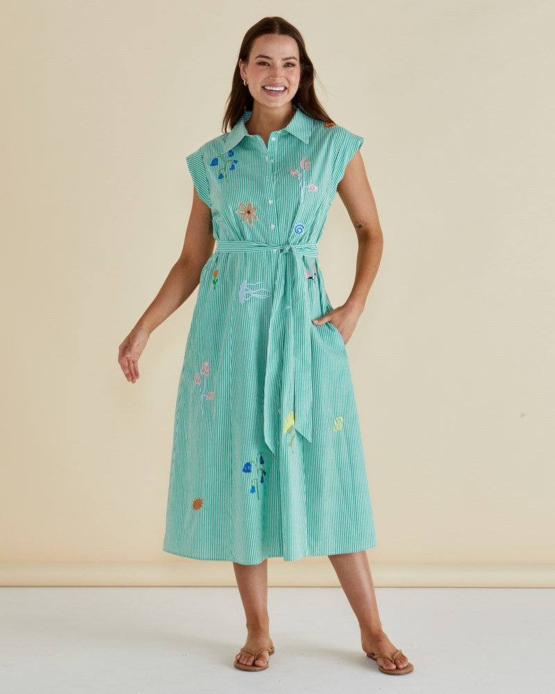 Gloria Floral Dress Green