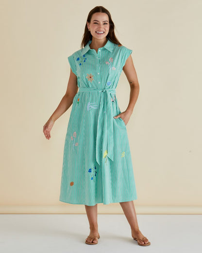 Gloria Floral Dress Green