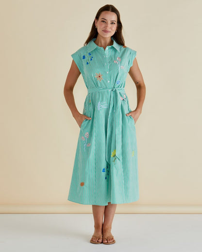 Gloria Floral Dress Green