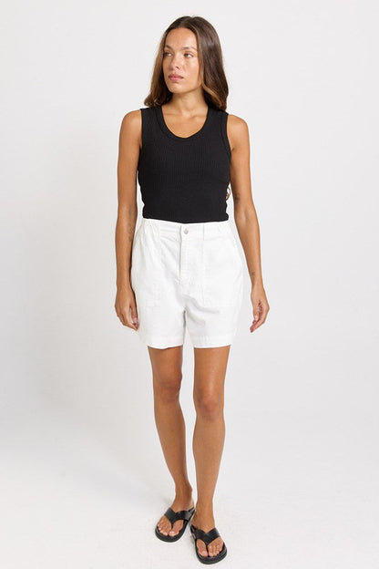 Drew Denim Short White