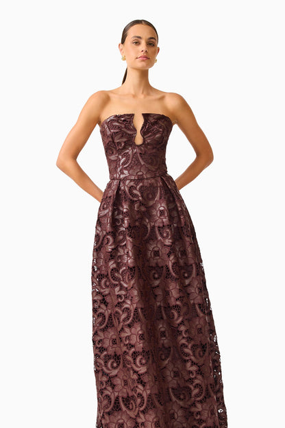 New
Novelle Sweetheart Maxi Dress in Chocolate Brown
