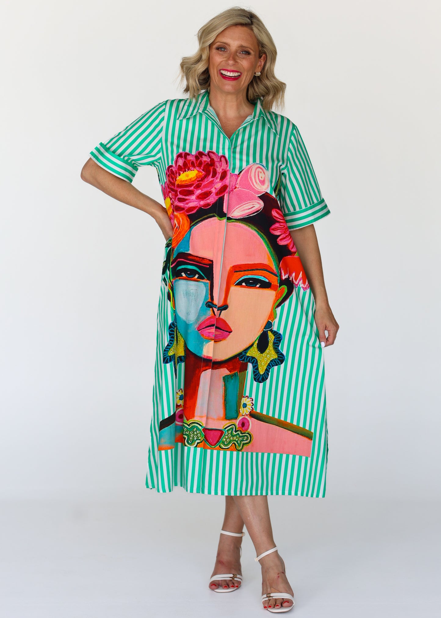 Frida Shirt Dress Grean