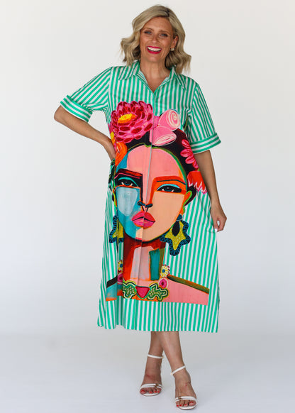 Frida Shirt Dress Grean