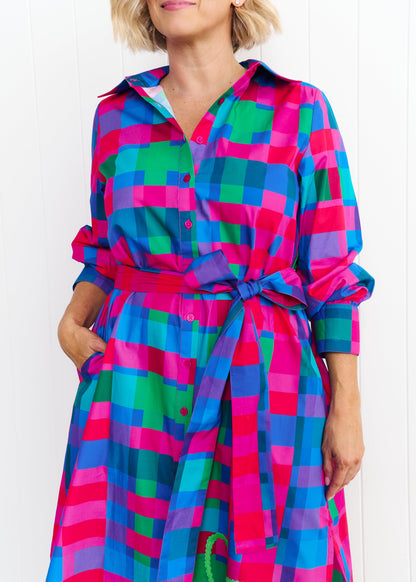 Maddie Dress Blue/Pink Gingham