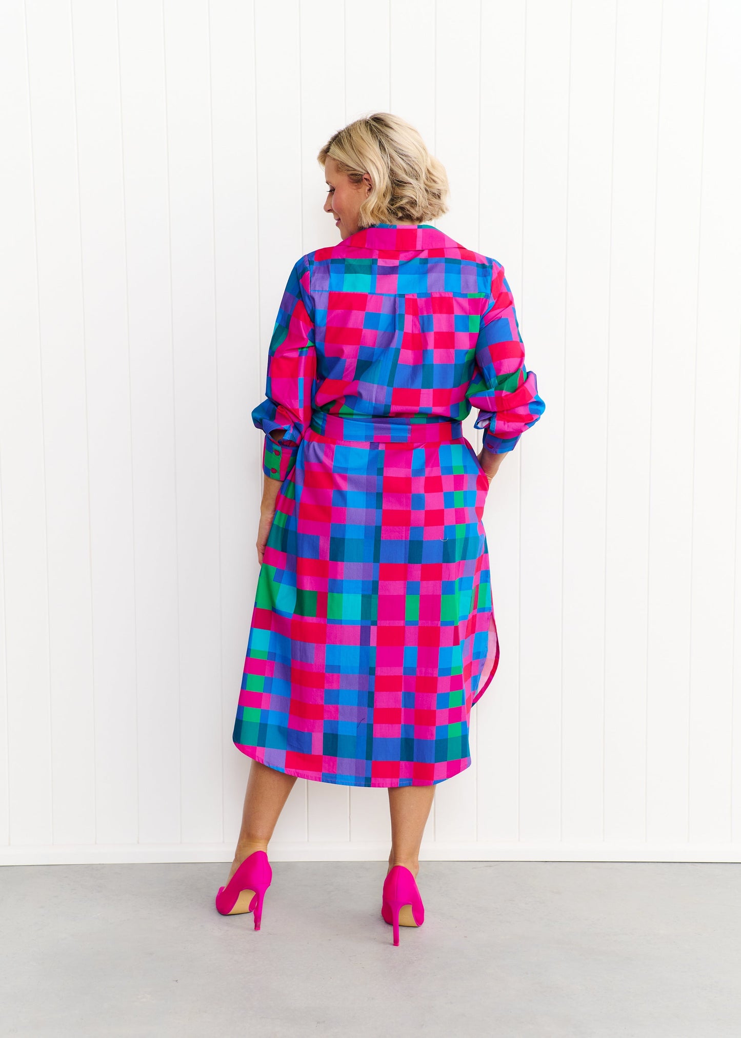 Maddie Dress Blue/Pink Gingham