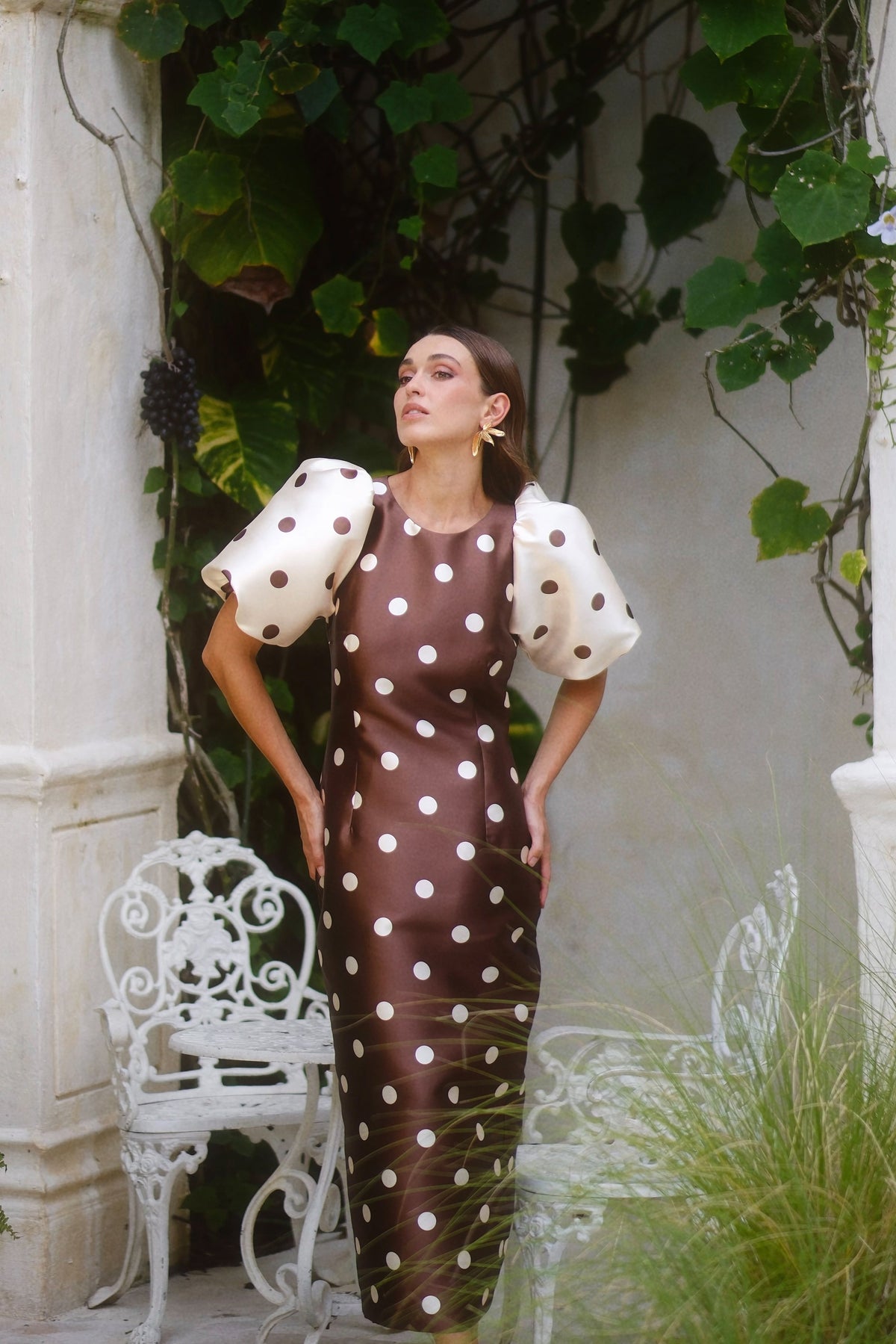 Dottie Contrast Sleeve Midi