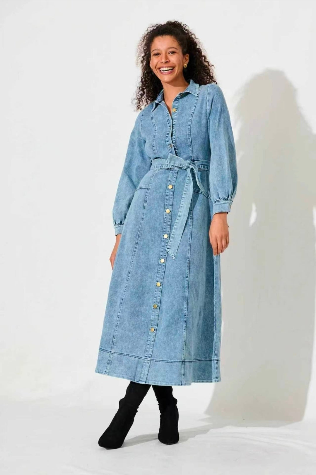 Kelsee Denim Maxi Dress