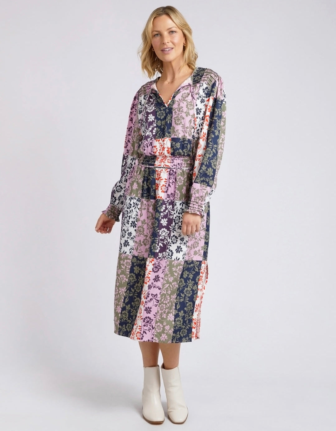 Linear Floral Dress