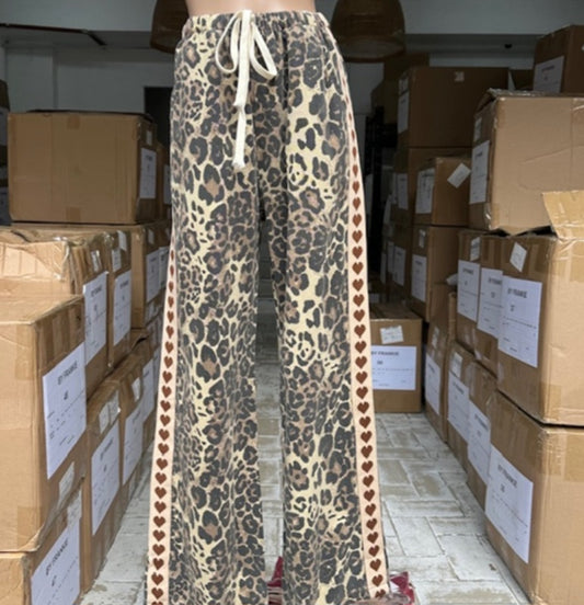 Racer Leopard Heart Pants