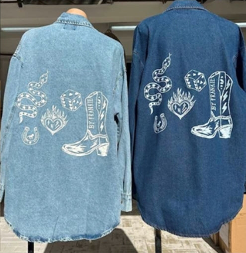 Cowboy Shacket Dark Denim