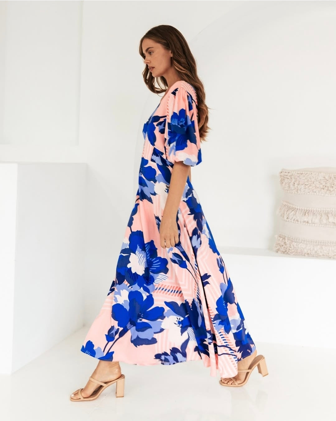 Sapphire Blossom Maxi Dress