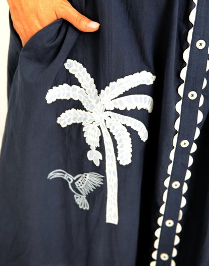 Palm Dress Navy