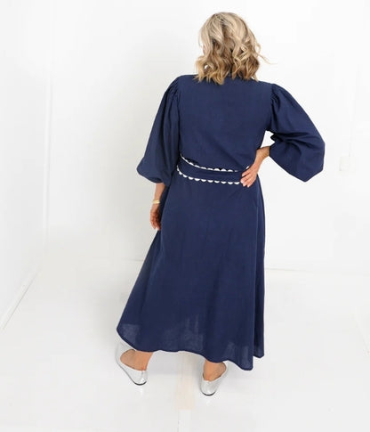 Palm Dress Navy
