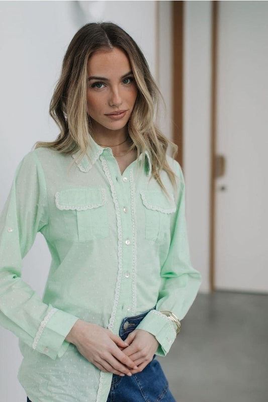 St Tropez Pastel Shirt Green