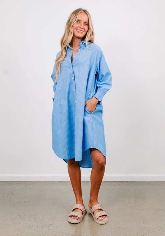 Bianca Shirt  Dress Blue