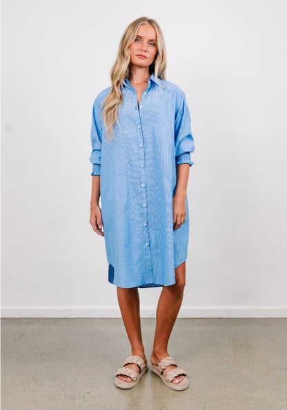 Bianca Shirt  Dress Blue