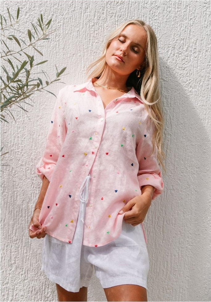 Rainbow Heart Shirt Pink