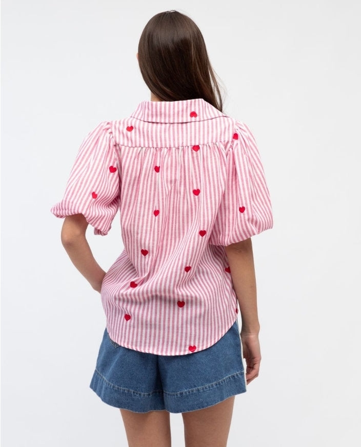 Heart Shirt Pink Stripe