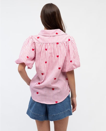 Heart Shirt Pink Stripe