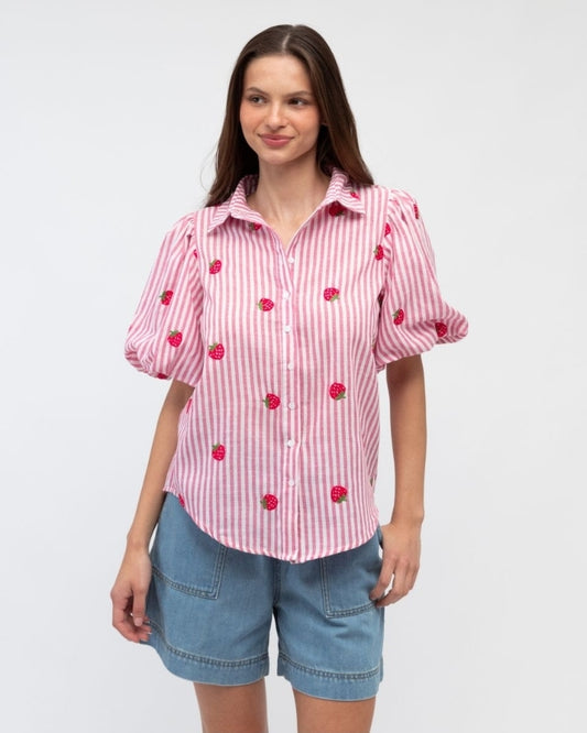 Strawberry Shirt Pink Stripe