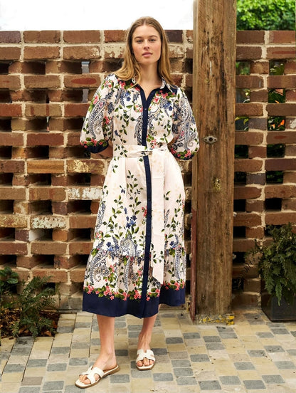 Celestial Midi Dress Navy floral