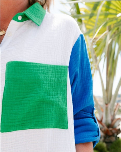 Lexi Shirt Blue/Green/White