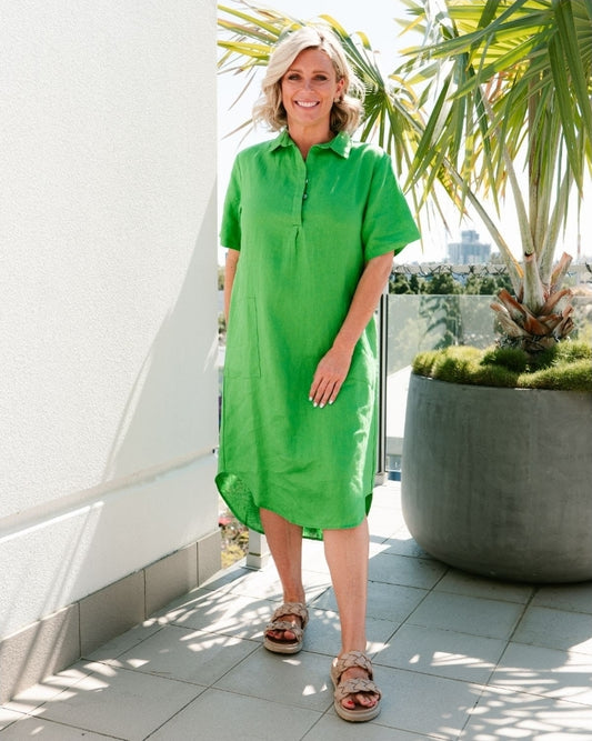Susan Linen Dress Green