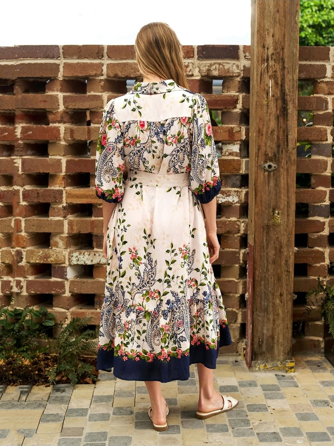 Celestial Midi Dress Navy floral